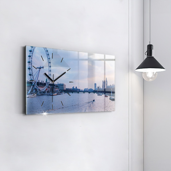 Vízszintes üvegóra London Eye városi panoráma