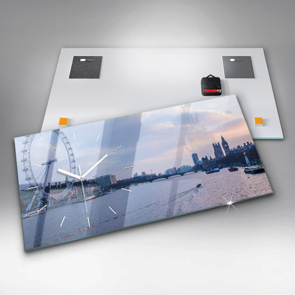 Vízszintes üvegóra London Eye városi panoráma