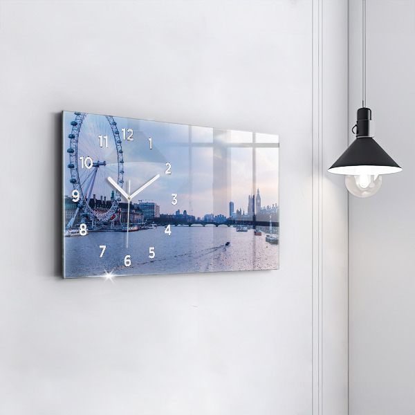 Vízszintes üvegóra London Eye városi panoráma