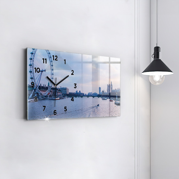 Vízszintes üvegóra London Eye városi panoráma