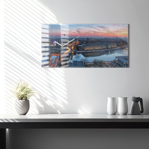 Vízszintes üvegóra Wroclaw egy drónból