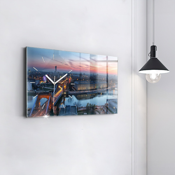 Vízszintes üvegóra Wroclaw egy drónból