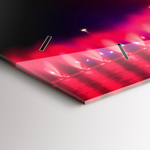 Vízszintes üvegóra Wroclaw-kút éjjel