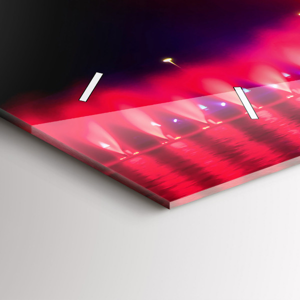 Vízszintes üvegóra Wroclaw-kút éjjel