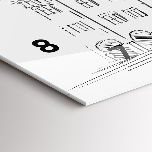 Vízszintes üvegóra Vázlat Poznań óvárosáról