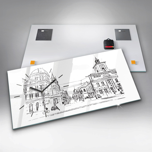 Vízszintes üvegóra Poznań város illusztrációja