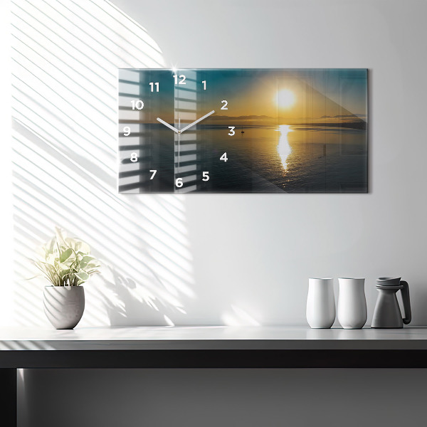 Vízszintes üvegóra Táj napkeltekor