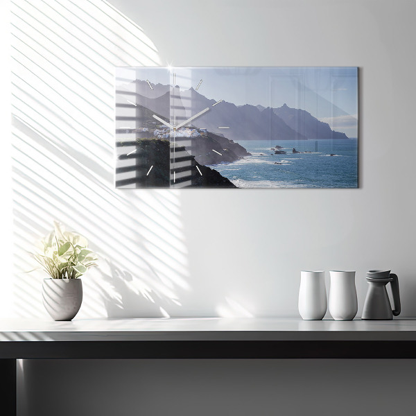 Vízszintes üvegóra Hegyek az óceán mellett