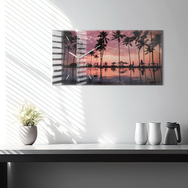 Vízszintes üvegóra Pálmafák Hawaii-on