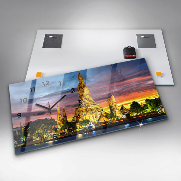 Vízszintes üvegóra Templom Bangkokban