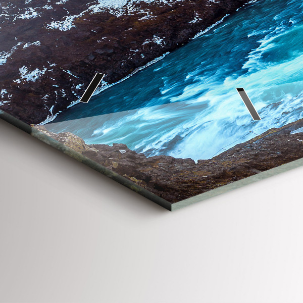 Vízszintes üvegóra Gullfoss vízesés Izlandon