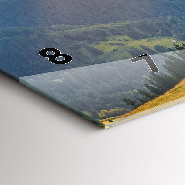 Vízszintes üvegóra Táj erdőkkel