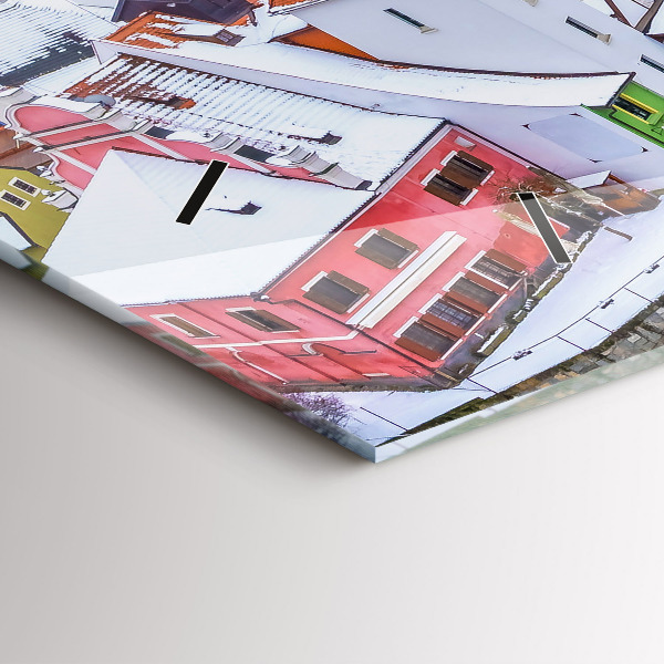 Vízszintes üvegóra Panoráma a városra télen