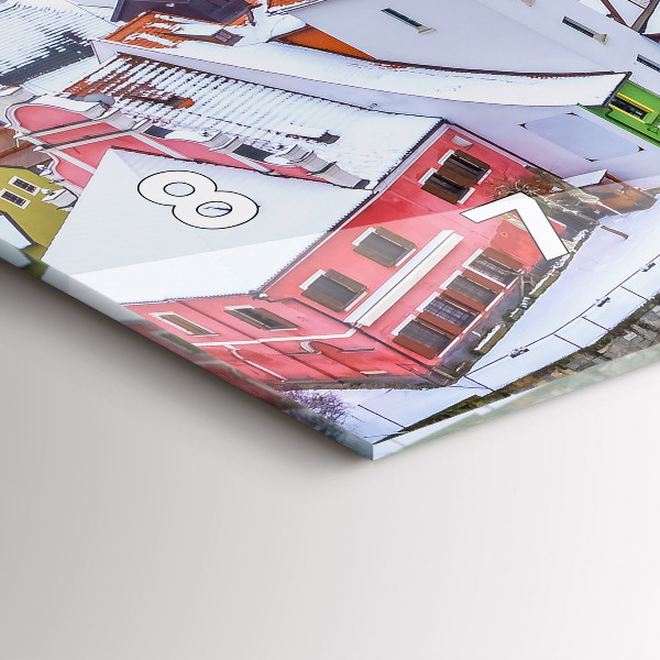 Vízszintes üvegóra Panoráma a városra télen