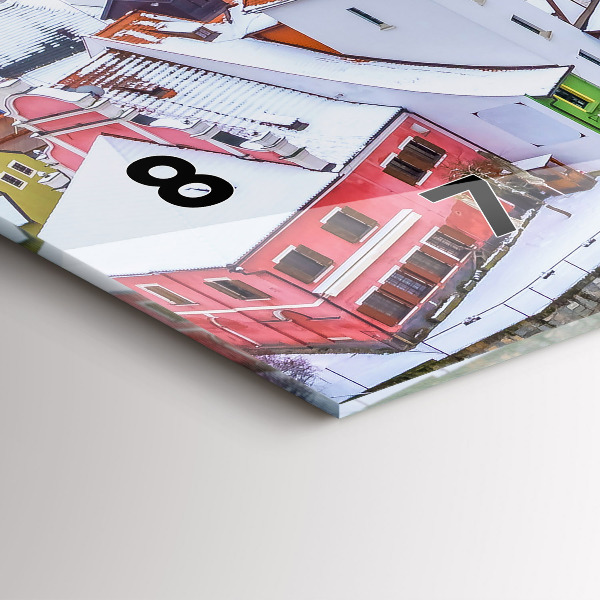 Vízszintes üvegóra Panoráma a városra télen