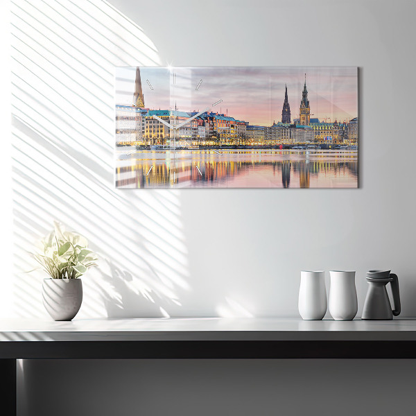 Vízszintes üvegóra Alster Hamburgban