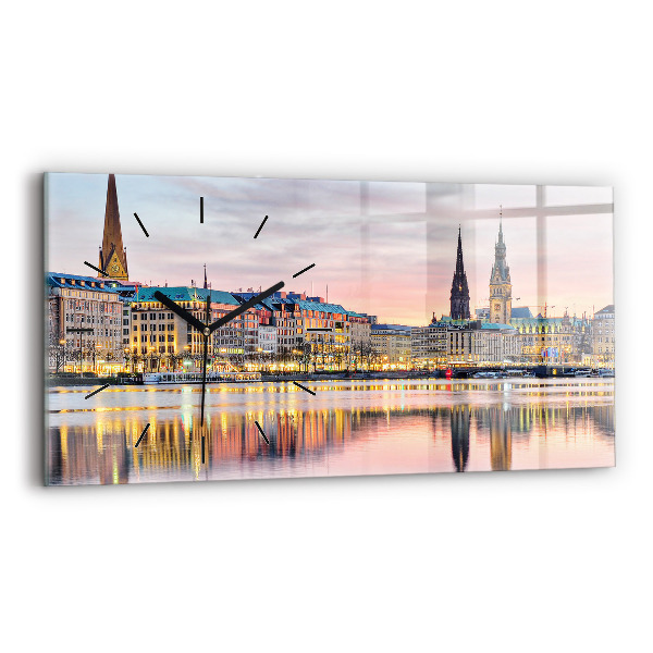 Vízszintes üvegóra Alster Hamburgban