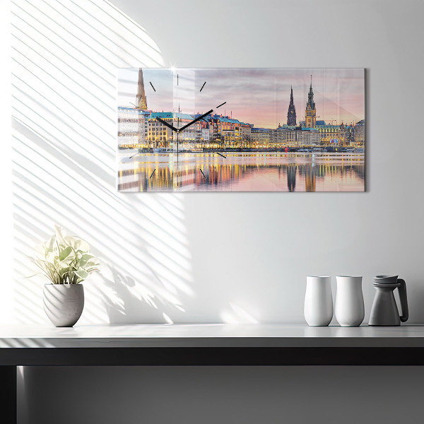 Vízszintes üvegóra Alster Hamburgban