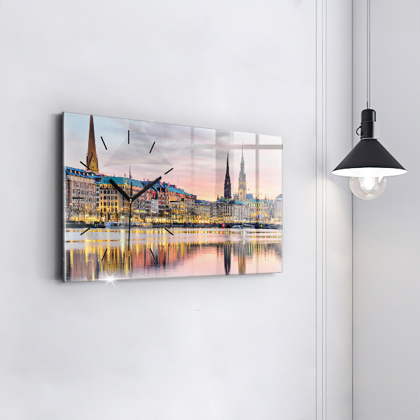 Vízszintes üvegóra Alster Hamburgban