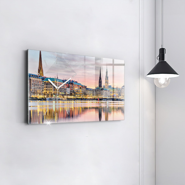 Vízszintes üvegóra Alster Hamburgban