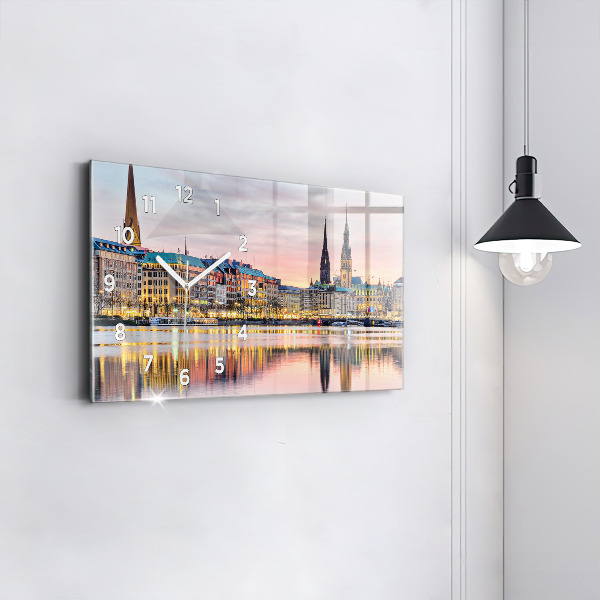 Vízszintes üvegóra Alster Hamburgban