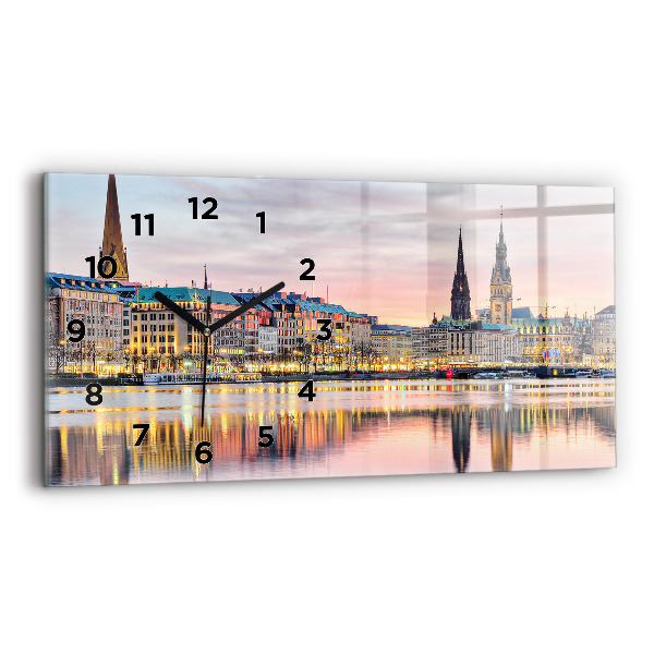 Vízszintes üvegóra Alster Hamburgban