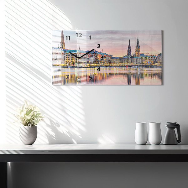 Vízszintes üvegóra Alster Hamburgban