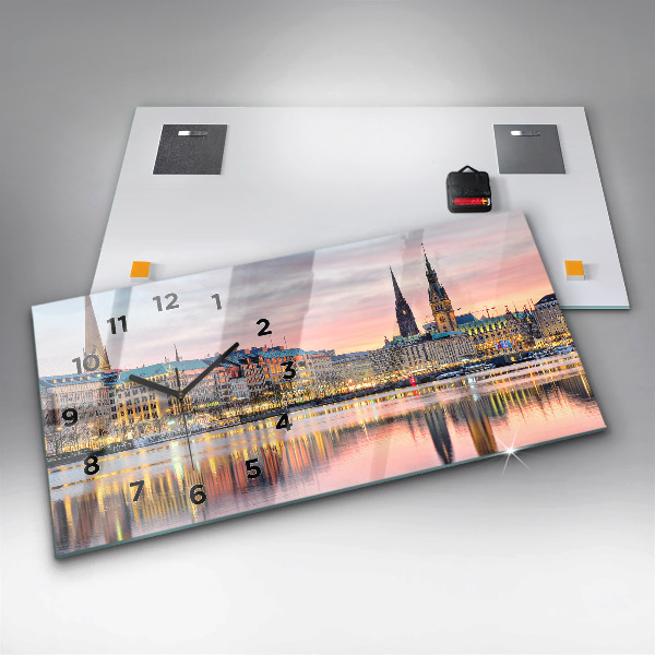 Vízszintes üvegóra Alster Hamburgban