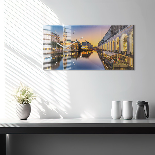 Vízszintes üvegóra Hamburg városháza