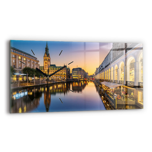 Vízszintes üvegóra Hamburg városháza