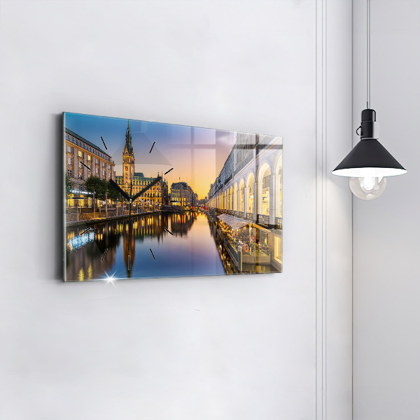 Vízszintes üvegóra Hamburg városháza