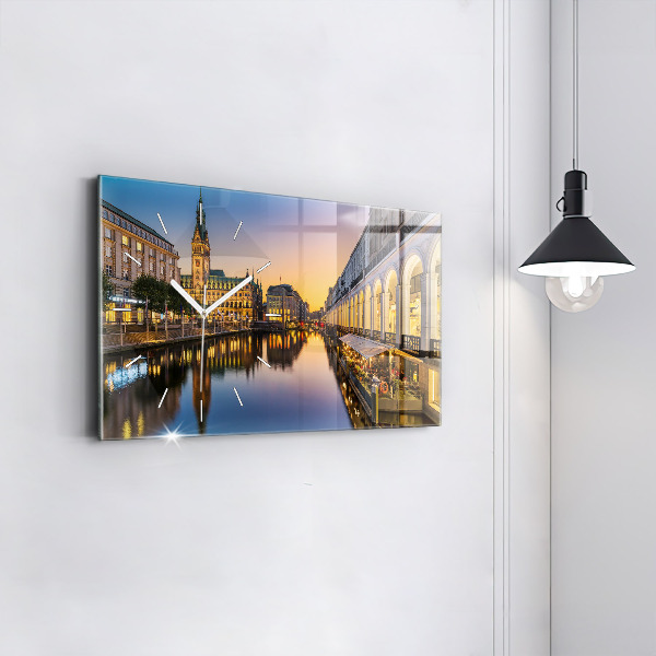 Vízszintes üvegóra Hamburg városháza