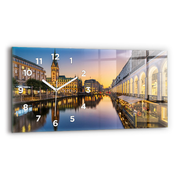 Vízszintes üvegóra Hamburg városháza
