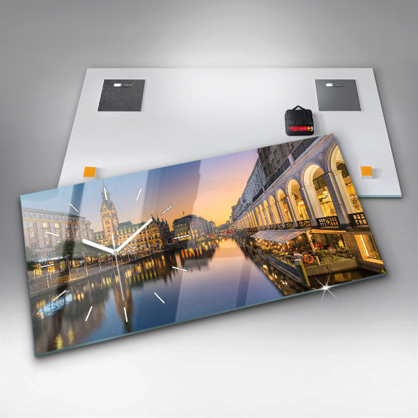 Vízszintes üvegóra Hamburg városháza