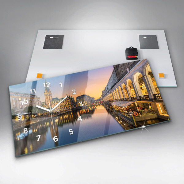 Vízszintes üvegóra Hamburg városháza