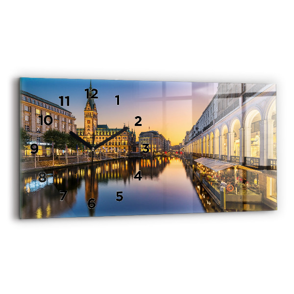 Vízszintes üvegóra Hamburg városháza