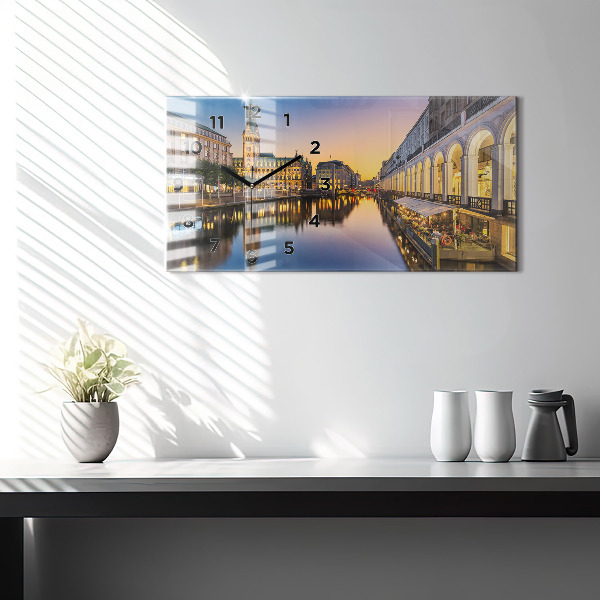 Vízszintes üvegóra Hamburg városháza