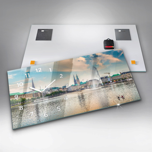 Vízszintes üvegóra Binnenalster Hamburgban