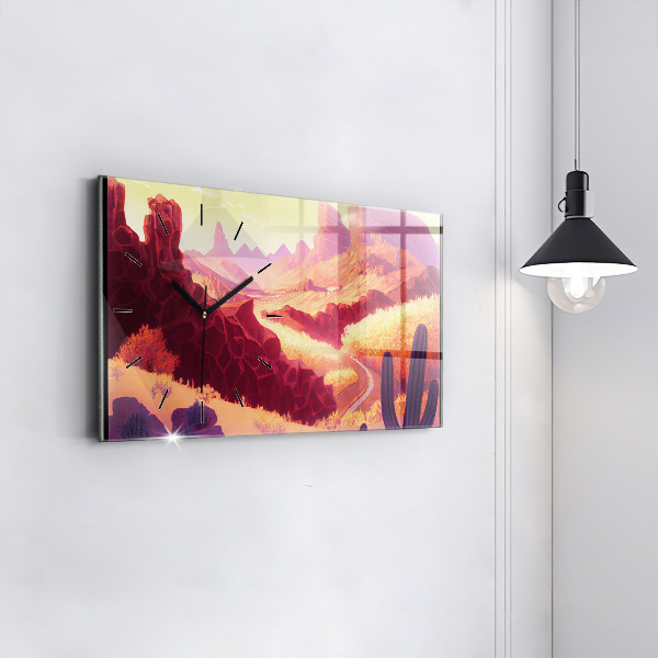 Vízszintes üvegóra Arizona sivatagi illusztráció