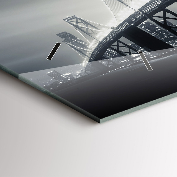 Vízszintes üvegóra San Francisco híd éjjel