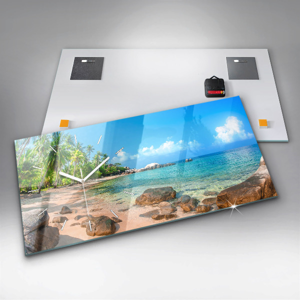 Vízszintes üvegóra Gyönyörű tengerpart Thaiföldön