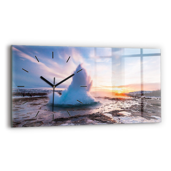 Vízszintes üvegóra Gejzír Izland szigetén