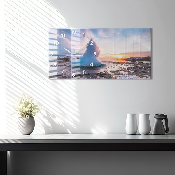 Vízszintes üvegóra Gejzír Izland szigetén