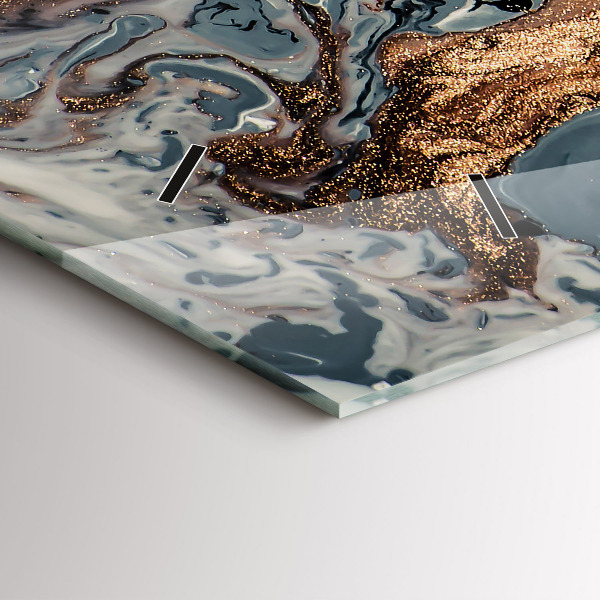 Vízszintes üvegóra Márvány művészet absztrakt