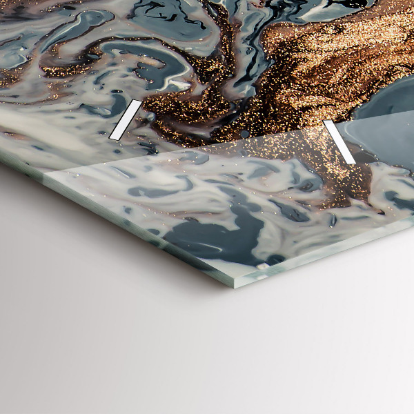 Vízszintes üvegóra Márvány művészet absztrakt