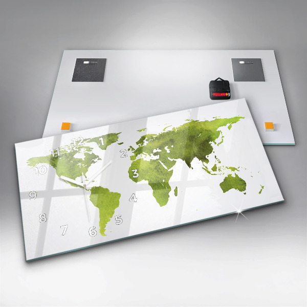 Vízszintes üvegóra Akvarell világtérkép