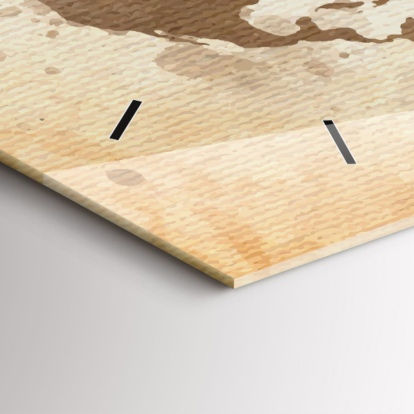 Vízszintes üvegóra Festett világtérkép