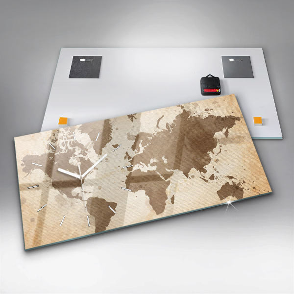 Vízszintes üvegóra Festett világtérkép