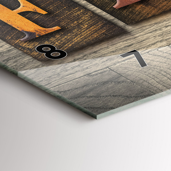 Vízszintes üvegóra A feliratcsalád