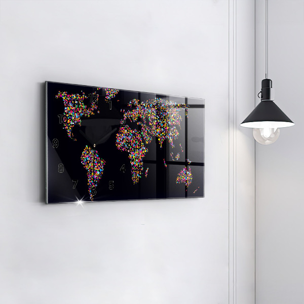 Vízszintes üvegóra Világtérkép pontokból